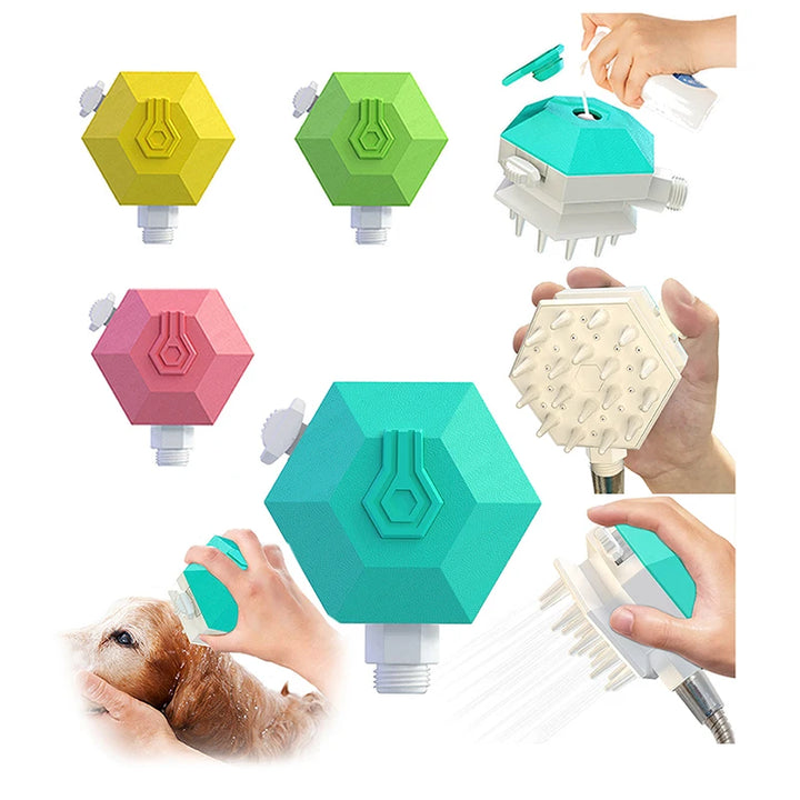 Pet Shower with Comb, Comb Hair and Massage 3 In 1 Shower High Quality ABS Material Dog and Cat Bath Supplies Pet Supplies