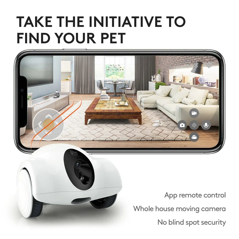 LMZOE Smart Wifi Pet Companion Laser Food Feeder Dispenser with Camera, Intelligent Robot, Pet Companion, Cat and Dog Toy