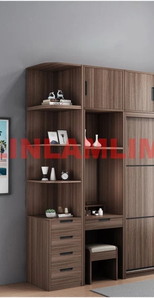 Bedroom Furniture Nordic Wardrobes Clothes Closet Organizer Modern Multifunctional Furniture With Storage,Drawer,Dresser,Mirror,