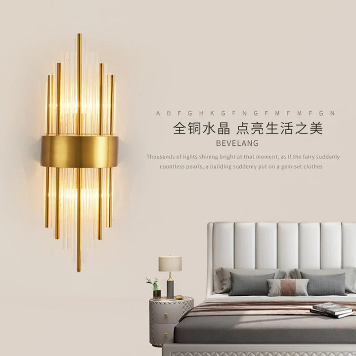 Modern LED Crystal Wall Lamp Luxury Simple Wall Light Living Room Background Bedroom Bedside Lights Corridor Wall Sconces