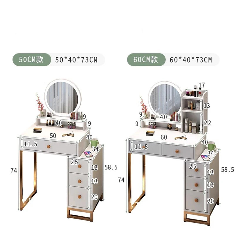 Storage Small White Dresser Bedroom Mobile Drawers Dressing Desk Light Vanity Mirror Coiffeuse De Chambre Bedroom Furnitures