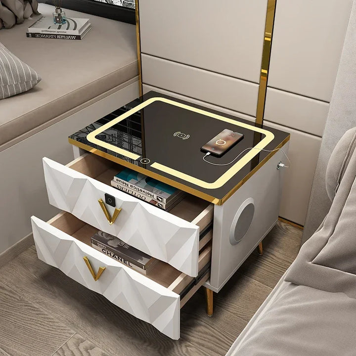 Designer Smart Bedside Tables Dressing Wireless Charger Luxury Bedside Tables Mute Standing Tables De Nuit Furniture