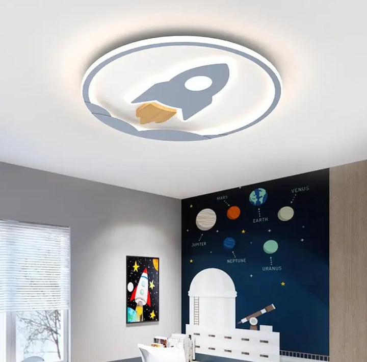 Creative cartoon led small bedroom ceiling lamp simple kindergarten lamp personality rocket lamp children's room lamp