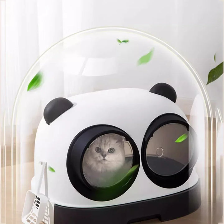 Panda Condo Cat Litter Box House Cave Supplies Training Kit Sandbox Tray Bathroom Cat Bedpans Cage Lettiera Gatto Pet Products