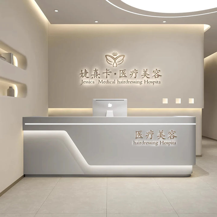 Shop Lectern Reception Desks Salon Office Modern Customized Simple Cabinet Front Desk Luxury Empfangstheke Bar Furnitures