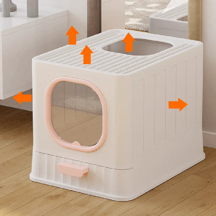 Top Entry Cat Litter Box Travel Shovel Sand Bathroom Corner Closed Self-Cleaning Cat Toilet Design Kuweta Dla Kota Pet Items