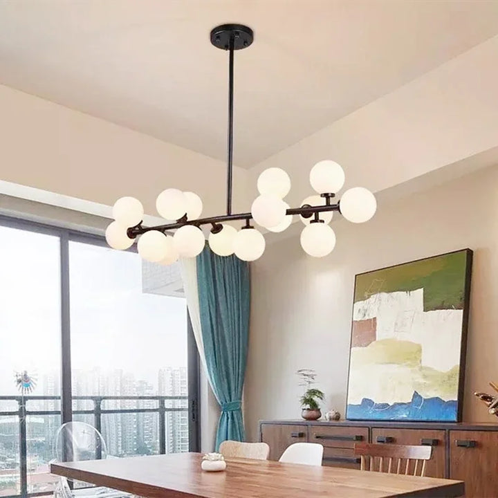 Modern Gold Black Pendant Lamp Frosted Glass Ball LED Chandelier Minimalist Creative Personality Magic Bean Retro Ceiling Lights