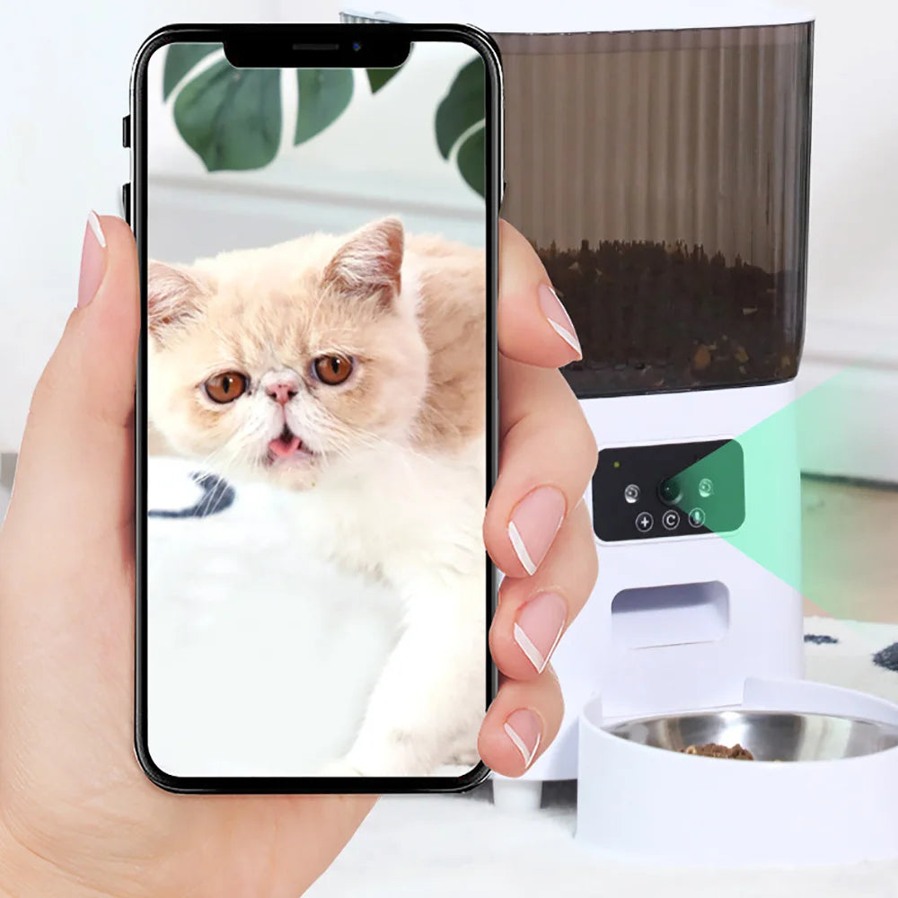 5L Camera Pet Feeder With Video Smart Cat Food Dispenser For Dogs WIFI Feeder 2 Million Pixel Remote Cat Automatic Feeder