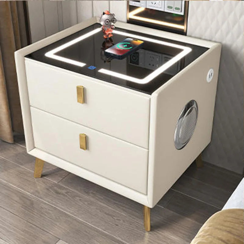 Trendy Japanese Nightstands Modern Luxury Laden Drawers Wood Smart Basses Bedsides Table Desk Szafka Nocna Furniture Living Room