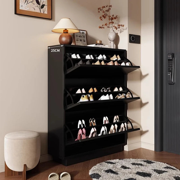 Narrow Modern Shoe Rack Cabinet Storage System Mid-century Shoe Rack Black Brief Interior Nordic Style Porta Scarpe Furniture