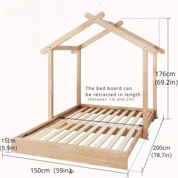 Montessori Modern Children's Wood Furniture Single Bed for Boys and Girls Queen Size  Mobile Baby Crib Free Shipping