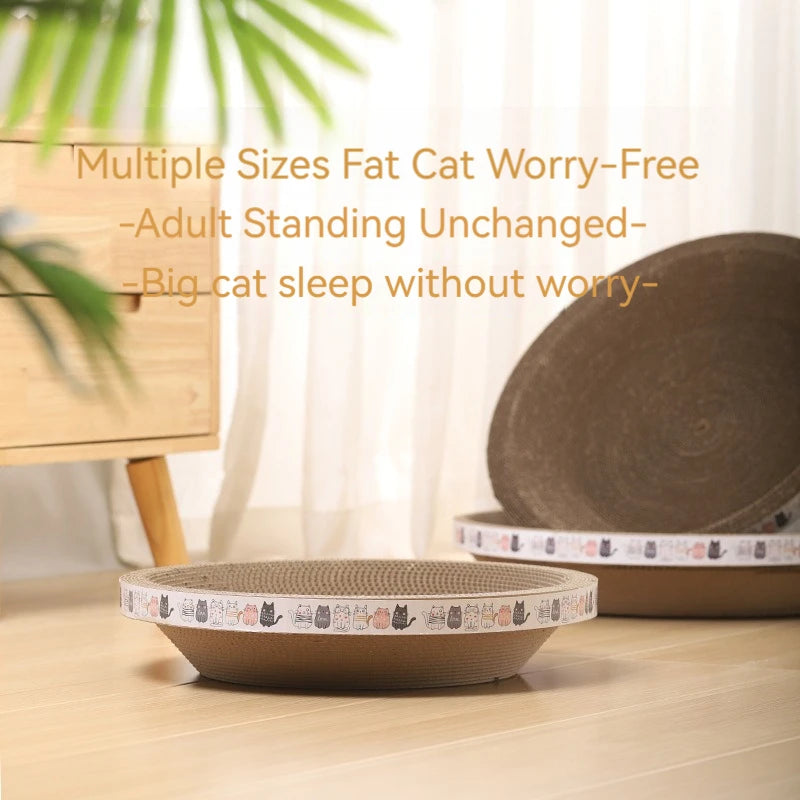 Cat Pet Supplies Accessories Scratch Pad Corrugated Scratcher Board Round Oval Wear-Resistant Grinding Claw Toy for Cat Bed Nest