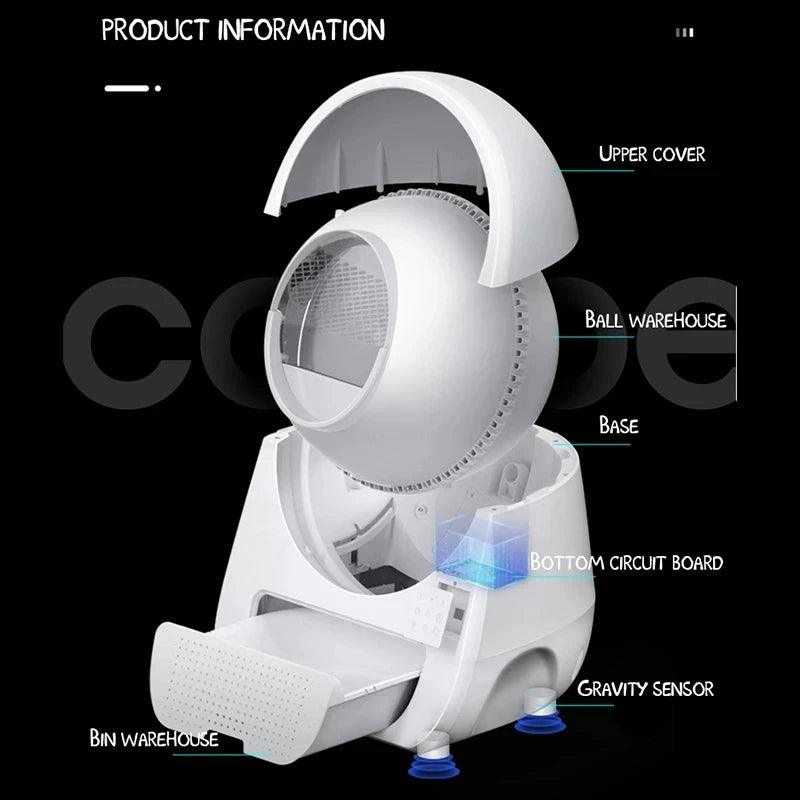 Enclosed Smart Automatic Cat Litter Box Cerrado Arenero Gato Litiere Chat Self Cleaning Remote Control Toilet Tray Pet Toilet