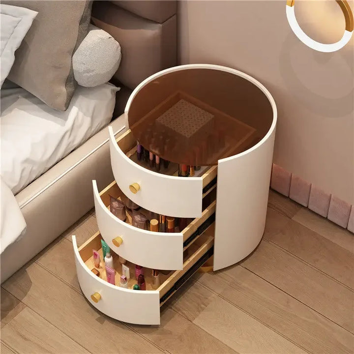 3-tier Dresser Sofa Bedside Table Bathroom Salon Wooden Luxury Round Nightstands Drawer Interior Arredamento Design Furniture