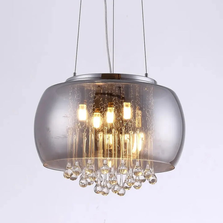 Modern Luxury  Crystal Glass Chandelier for Living Room Smoke Cognac Ceiling Light Hanging Lighting Fixtures Glass Pendant Lamp