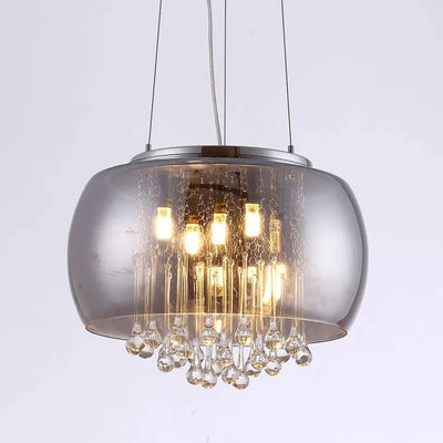 Modern Luxury  Crystal Glass Chandelier for Living Room Smoke Cognac Ceiling Light Hanging Lighting Fixtures Glass Pendant Lamp