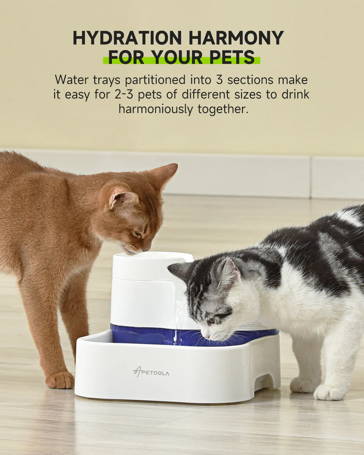 APETDOLA Cat Water Fountain 3L Cat Fountain with Wireless Pump & Human Grade Filtration Pet Water Dispenser for Dogs Cats FP50