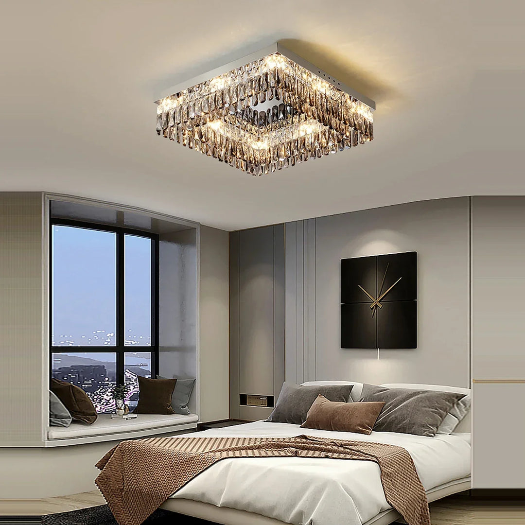 Royal Ceiling Chandelier Light Modern LED Crystal Hanging Lamps for Living Room Chrome Home Decoration Indoor Pendant Lamp