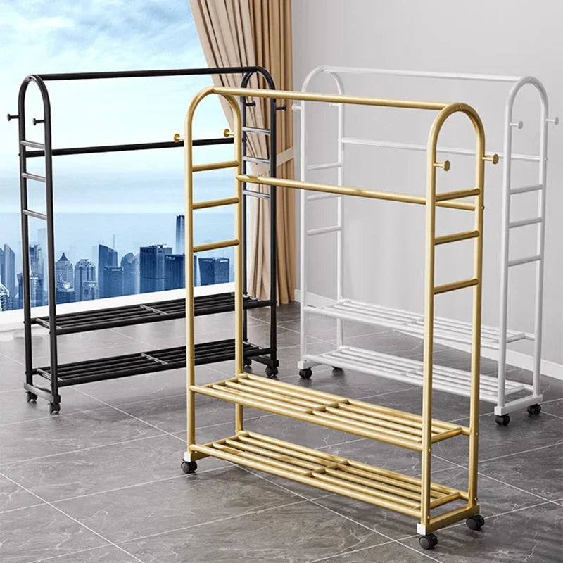 Portable Drying Clothes Rack Metal Bedroom Shelfs Single Pole Clothes Hanger Nordic Modern Colgador De Ropa Hallway Furniture