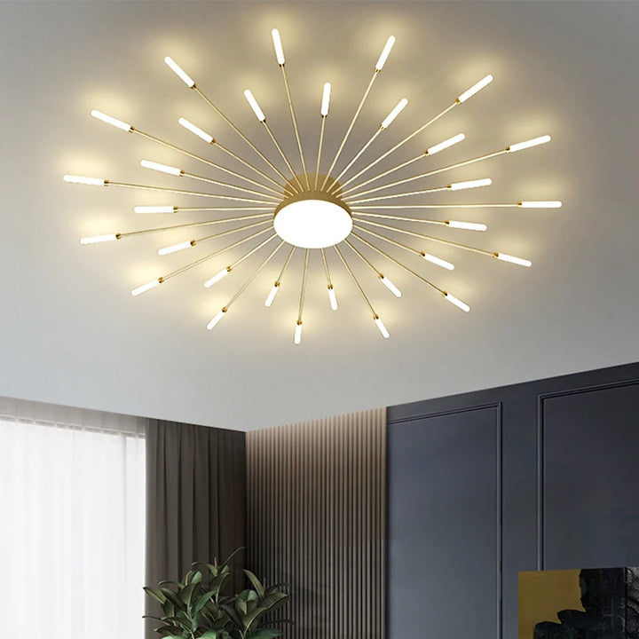 Newest Fireworks Ceiling Lamp Creative Nordic LED Chandeliers for Living Dining Room Bedroom Kitchen Lndoor Atmosphere Lighting