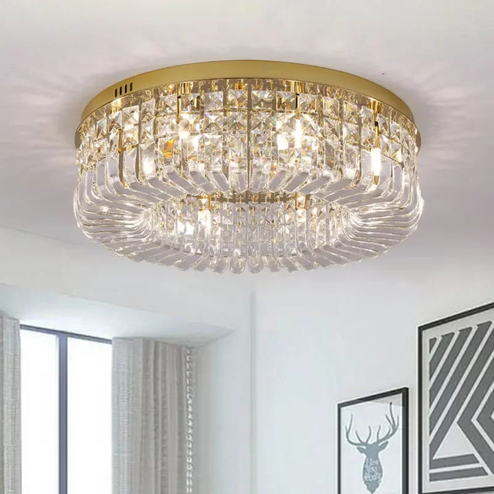 Modern Luxury Crystal Ceiling Chandelier Nordic Gold Chrome Led Pendant Light for Living Room Bedroom Hotel Hall Indoor Decor