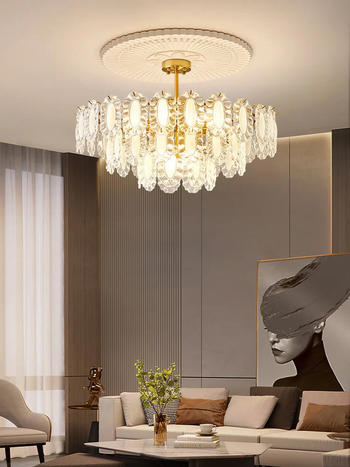 Modern LED Chandeliers Nordic Semi Flush Mount Ceiling Lamps Luxurious luster Ceiling Chandelier For Home Decor Lighting Fixture