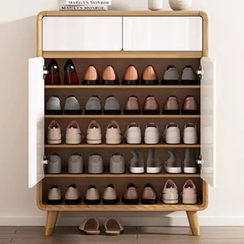 Wooden Shoe Rack Modern Hallway Cabinet Living Room Shoe Rack Small Side Slinky Zapateros Muebles Aesthetic Room Furniture