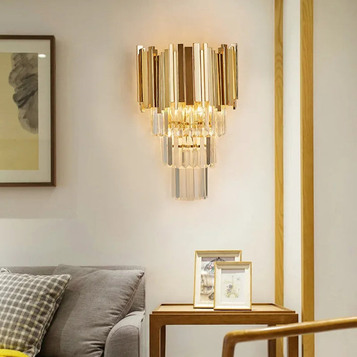 Gold LED Crystal Wall Lights Luxury Wall Sconces Bedside Lights Home Decor Wall Lamp Living Room Bedroom Aisle Corridor Lights