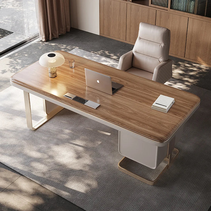 Solid Wood Office Desk Luxury Modern Home Designer Home Nordic Study Computer Desk Boss Work Mesa Office Furniture KMOD