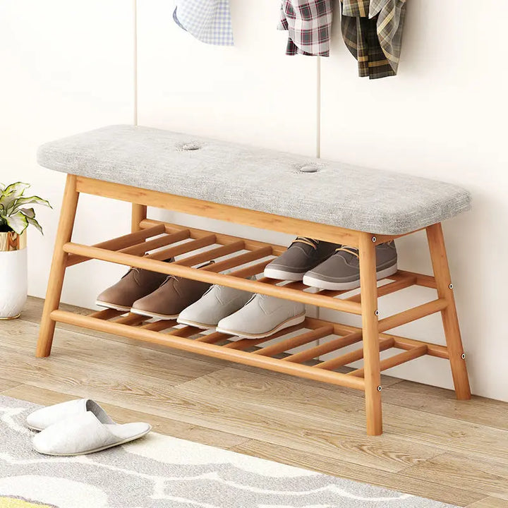 Living Room Sofa Shoe Changing Stool Bamboo HouseholdSofa Hallway Porch Shoe Cabinet Apartment Home Furniture Bench Storage Rack