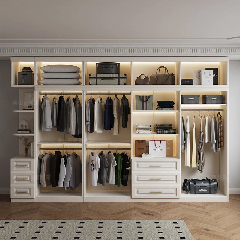 Full Size Bedroom Wardrobe Storage Drawer Nordic Doors Wooden Wardrobe Closet Systems Apartment Quarda Roupas Home Furniture