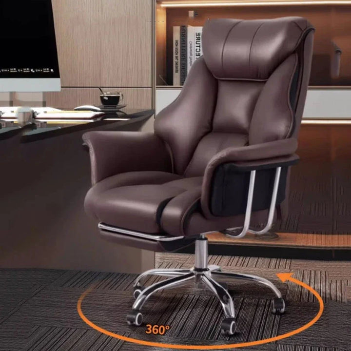 Armpad Back Support Office Chair Leather Footrest Designer Ergonomic Office Chair Luxury High Back Cadeiras Salon Furniture