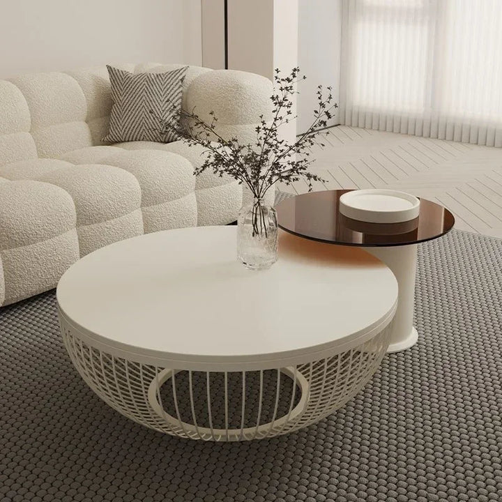 Round Design Nordic Coffee Table Sets Clear Aesthetic Floor Low Coffee Table Mobile Balcony Mesas De Centro Para Sala Furniture