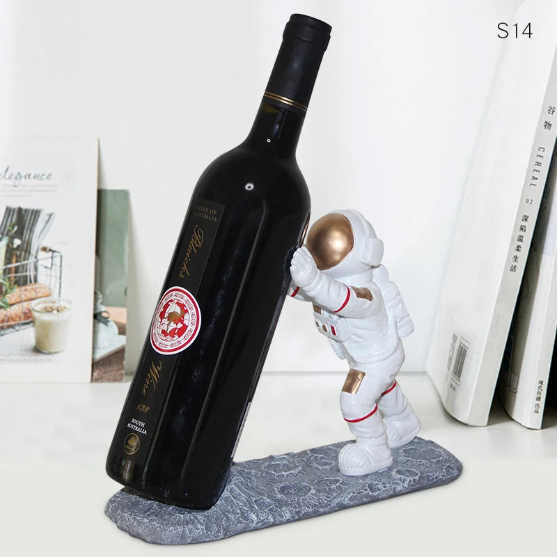 Astronaut's red wine rack upside down display rack Modern luxury new wine bottle rack Storage rack Home decoration