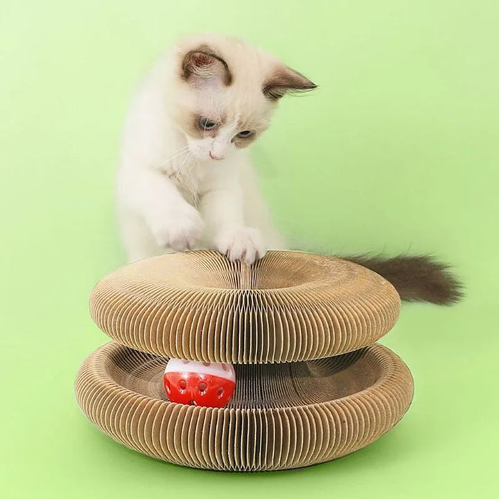 Magic Organ Cat Scratcher Toy Round Corrugated Scratching Post Toys for Cat Pet Scratch Board Grinding Claw Accessories Supplies