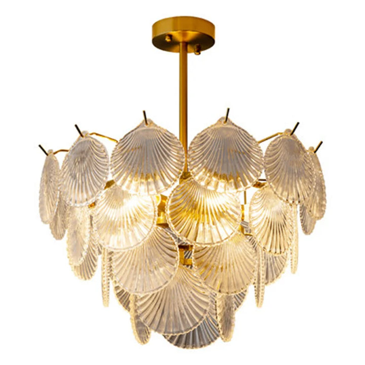 Home LED Shell Chandeliers Frost Glasses Ceiling Chandeliers for Living room Dining room Bedroom Decor Indoor Pendant Lighting