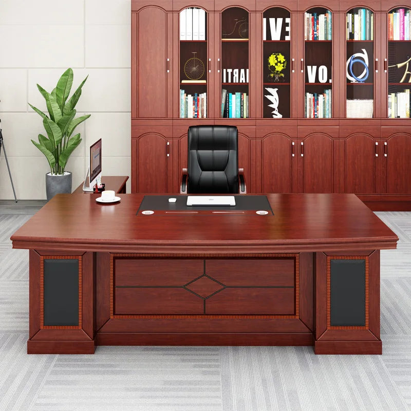 New Modern Office Furniture Latest Office Desk Workstation Table Designs CEO Executive Desk Manager L Shaped 160cm/180cm Table