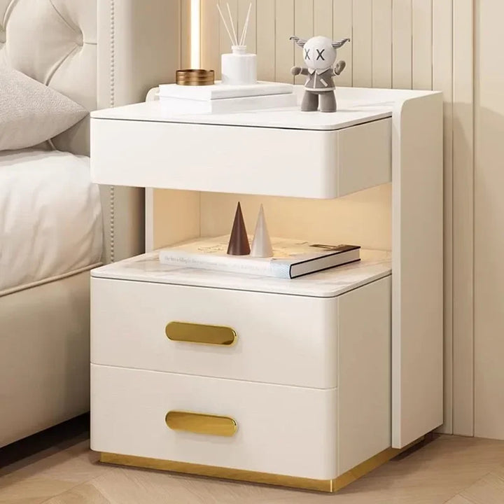 Nordic Luxury Indoor Nightstands Fashion Designer Minimalist Modern Wooden Night Stand Table Drawer Storage Bedroom Furnitures