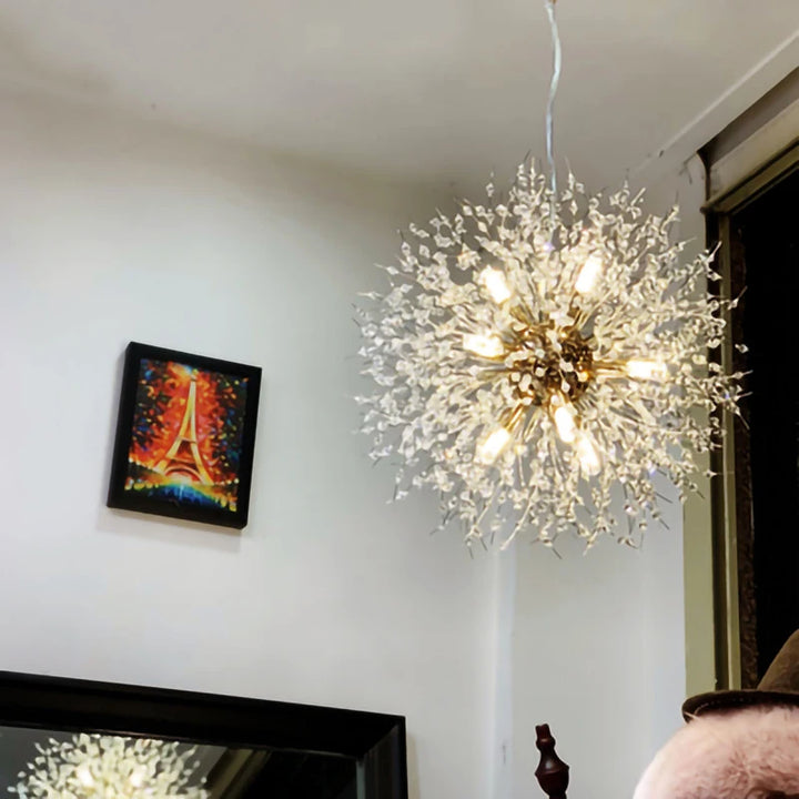 Luxury Dandelion Chandelier Atmosphere Light Nordic led chandelier Living Room Lighting Snowflake lampshade suspension light