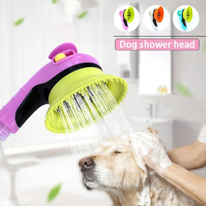 Pet Bath Sprayer With Built-in Massage and Bathing Brush Paw Cleaners Dog Wash Shower Bathroom Showers Cleaner Supplies Dogs