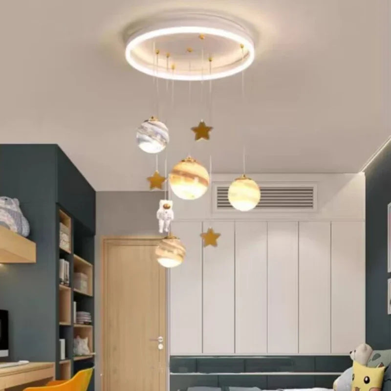 Artpad Chandelier for the Children's Room 52W Ceiling Lamp Living Room Chandeliers Moon Lamp