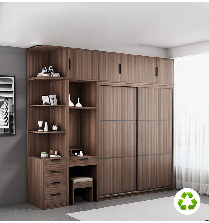 Bedroom Furniture Nordic Wardrobes Clothes Closet Organizer Modern Multifunctional Furniture With Storage,Drawer,Dresser,Mirror,