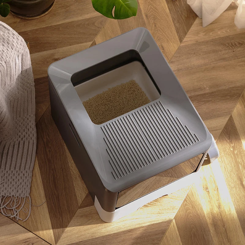 Corner Toilet Scraper Cat Bedpans Cages Closed Sandbox Carpet Entry Hut Cat Bedpans Enclosed High Caixa De Areia Pet Product