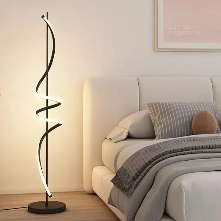 Modern LED Floor Lamp Geometric Line Tieyi Vertical  Luxury Line Design Light Bedroom Bedside  Indoor Home Decorative Fixture