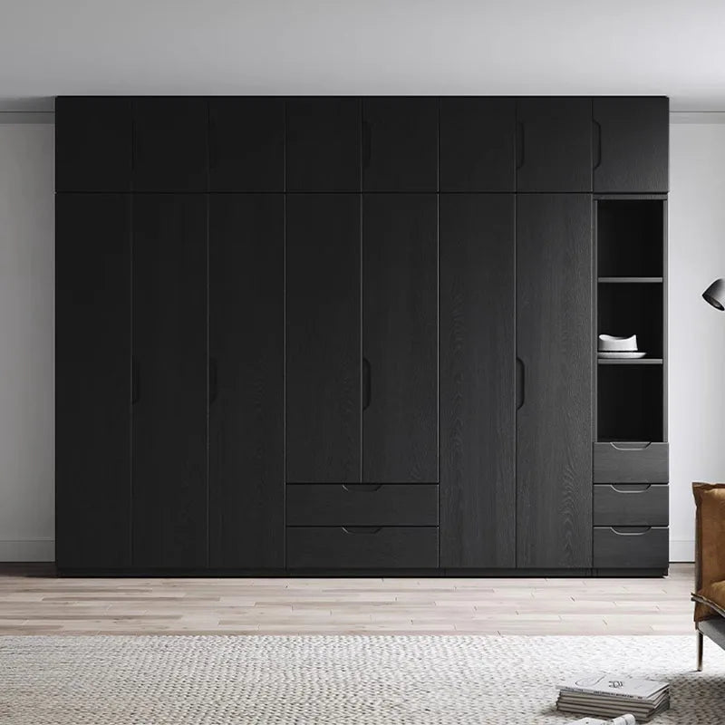 Black Hanging Handles Wardrobe Wood Full Size Drawers Bedroom Wardrobe Storage Cabinets Doors Szafa Na Ubrania Furnitures