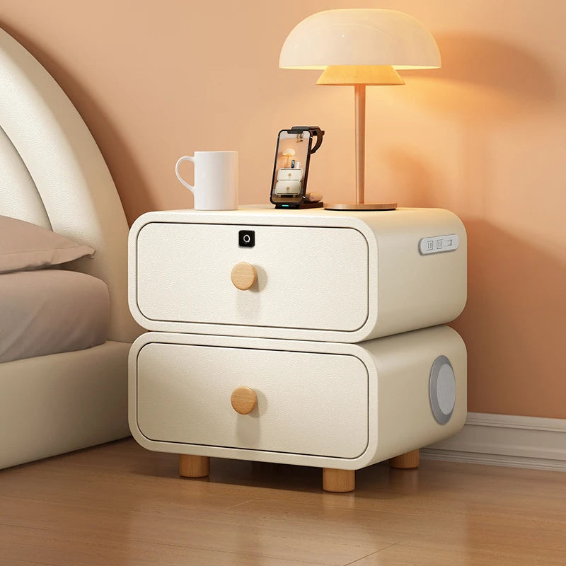 Corner Nightstand Cabinets Dressers Drawers Modern Side Table Wood Square Lateral Table De Chevet Intelligente Salon Furniture