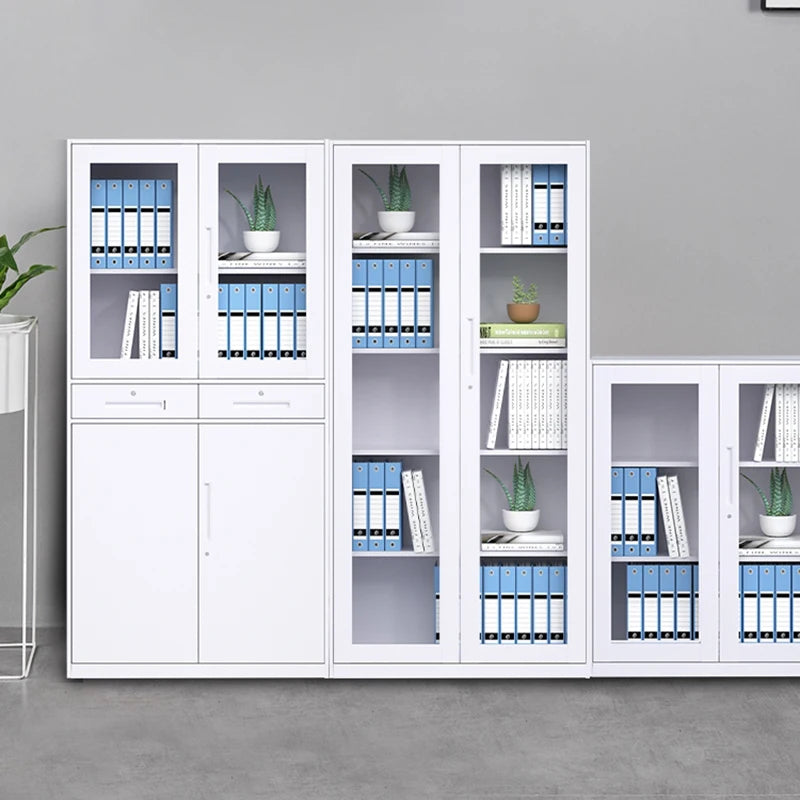 White Iron Sheet Filing Cabinet Office Data Cabinet Archive Storage Lock Voucher Glass Low Black Archivadorfurniture Home