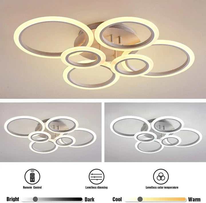 72W LED Ceiling Lights Indoor Lighting Lamp Modern Smart Lamp Lighting Fixture Remote Control Stepless Dimming For Living Room