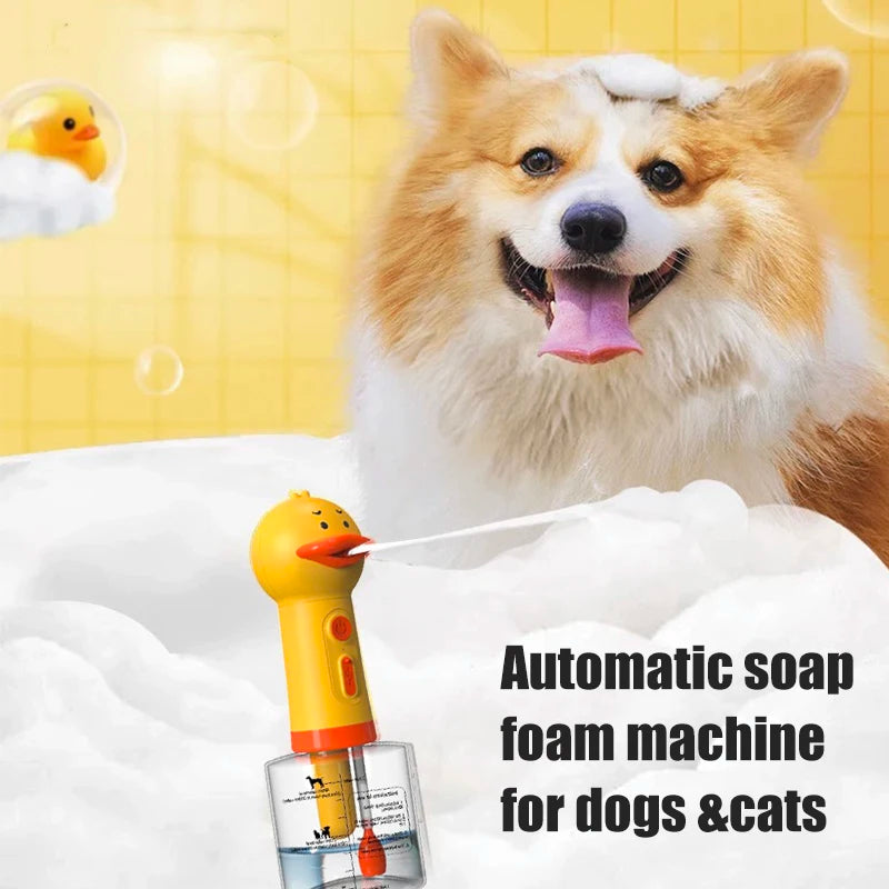 Electric foam machine for dog and cat bathing, rechargeable soap dispenser for pet bathing, bathroom, kitchen sink, toilet clean