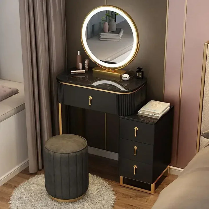 Modern Mirror Makeup Vanity Table Drawers Storage Cabinet small Dressing Table Bedroom Corner Big Penteadeira Home Furniture